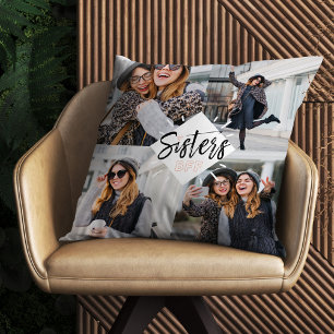 Sisters BFF   Best Friends Forever Photo Collage Cushion