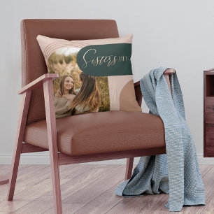 Sisters BFFS Geometric Concentric Arch Photo Cushion