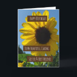Sister's Birthday Card, Pretty Sunflowers Card<br><div class="desc">Pretty yellow sunflowers,  nature photography sister's quote,  birthday card.</div>