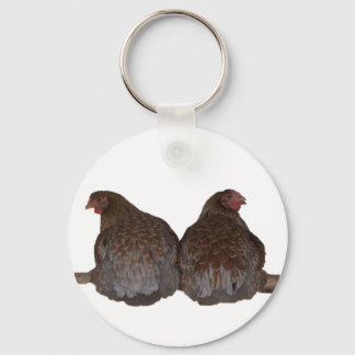 Sisters - Blue Laced Wyandotte Hens Roosting Key Ring