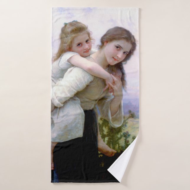Sisters, Bouguereau Bath Towel (Bath Towel)