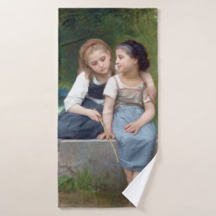 Sisters, Bouguereau Bath Towel