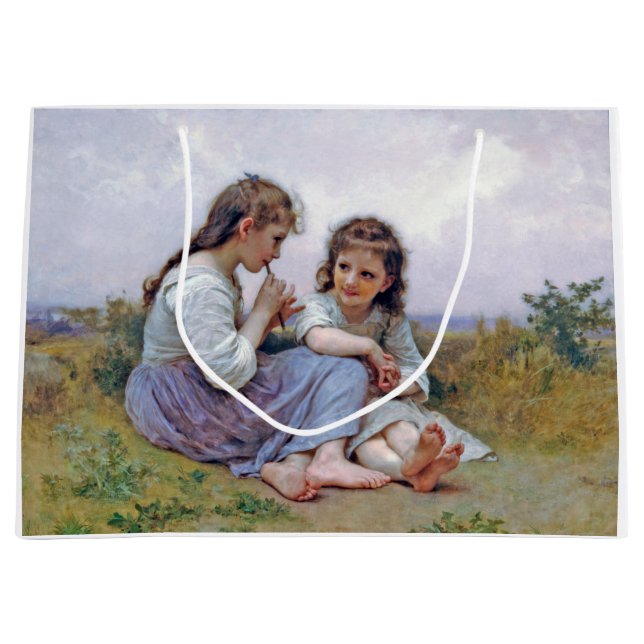 Sisters, Bouguereau Large Gift Bag (Front)