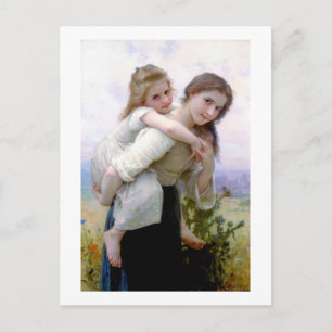 Sisters, Bouguereau Postcard