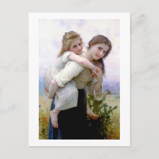 Sisters, Bouguereau Postcard (Front)