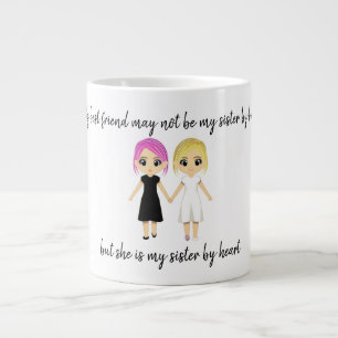 Sisters by Heart Large Coffee Mug