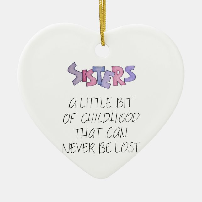 Sisters Ceramic Tree Decoration (Front)