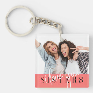 Sisters Custom Photo Magnet Keychain