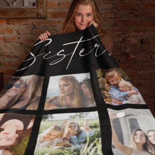 Sisters Customised Photo Collage Fleece Blanket