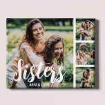 Sisters Customised Photo Collage Plaque<br><div class="desc">This modern sisters, photo collage plaque is the perfect gift for your sister, featuring 4 of your favourite photographs, the text sisters in a fun script font, and then personalise with your names. Fantastic as a christmas, graduation, galatines, birthday or gift for any other special occassion, the font style, size...</div>