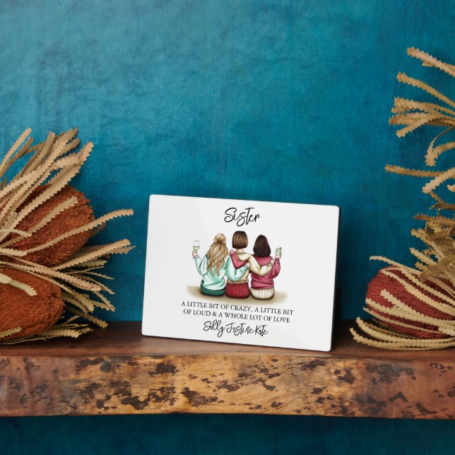 Sisters Day Custom Names Plaque – Personalised Gif (Side)