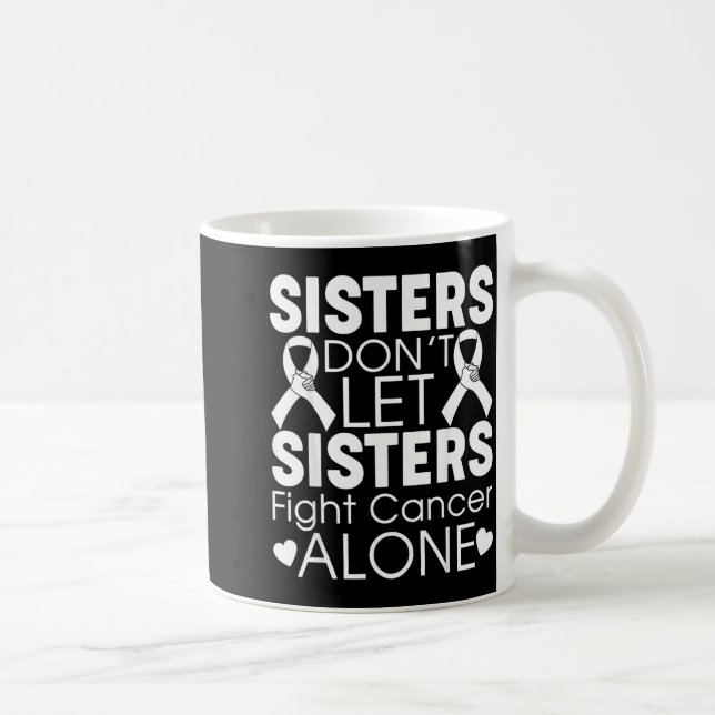 Sisters Dont Let Sisters Fight Cancer Alone Lung Coffee Mug (Right)