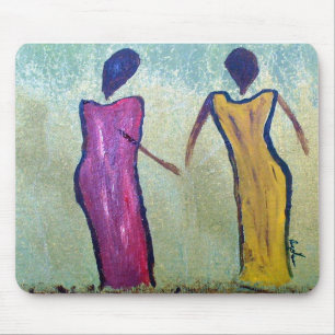 Sisters - Ethnic African Women Art Mouse Pad