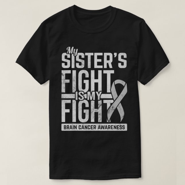 Sister's Fight My Fight Brain Cancer Awareness Bra T-Shirt (Design Front)