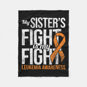 Sister's Fight My Fight Leukaemia Awareness Ribbon Fleece Blanket