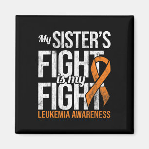 Sister's Fight My Fight Leukaemia Awareness Ribbon Magnet