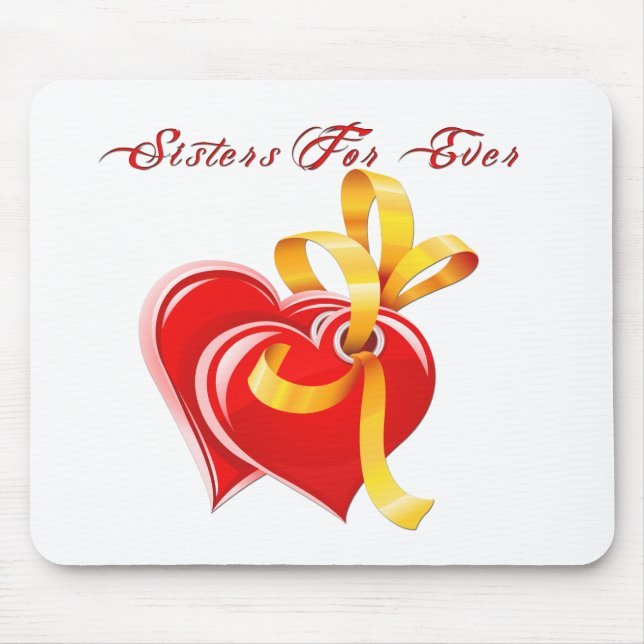Sisters For Ever Hearts Mouse Pad (Front)