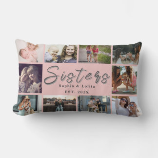 Sisters Forever – 10 Photo Custom Throw Pillow