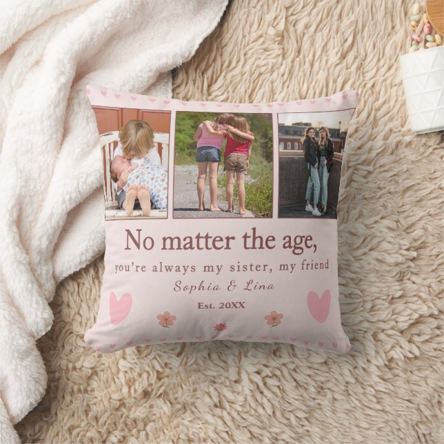 Sisters Forever – Custom Photo  personalised   Cushion (Blanket)