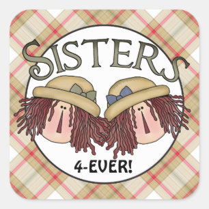 Sisters forever family fun sticker