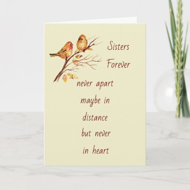Sister's Forever Love Birthday Wishes Card (Front)