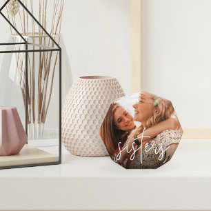 Sisters Handwritten Script Overlay Photo Block