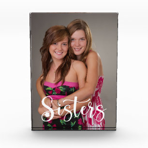 Sisters Handwritten Script Photo Block