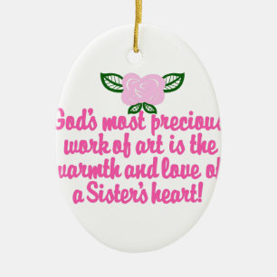 Sisters Heart Ceramic Tree Decoration