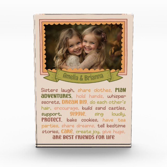 Sisters Heart touching & sentimental Photo Block (Front)