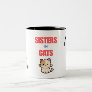 SISTERS IN CATS Two-Tone COFFEE MUG