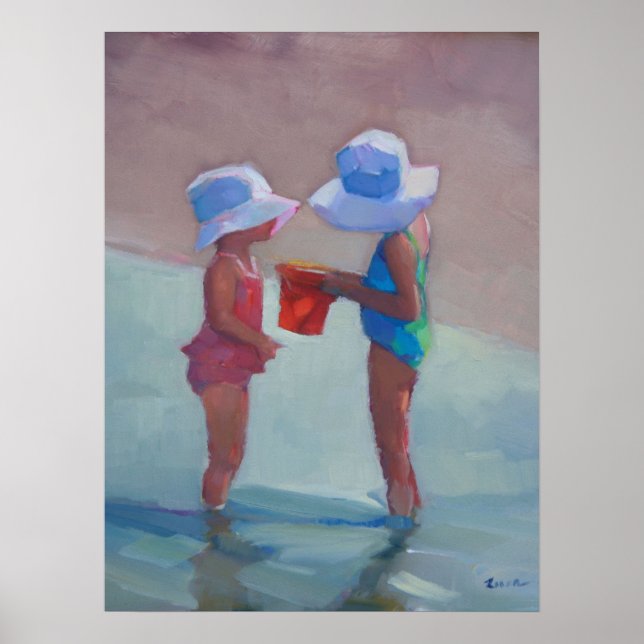 Sisters in Sun Hats 18"x24"Poster Poster (Front)