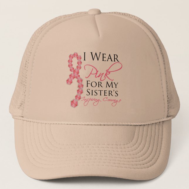Sister's Inspiring Courage - Breast Cancer Trucker Hat (Front)