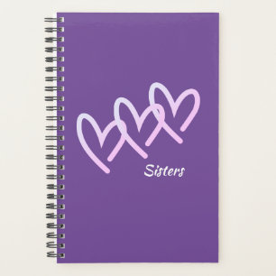 Sisters Love Purple Heart   Planner