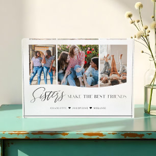 Sisters Make The Best Friends 3 Photo Keepsake Block