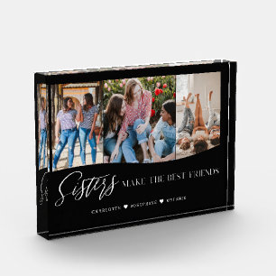 Sisters Make The Best Friends Photo Keepsake Black Block