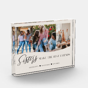 Sisters Make The Best Friends Photo Keepsake Cream Block