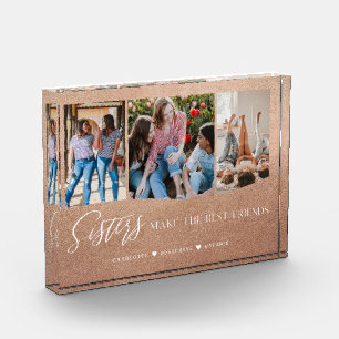 Sisters Make The Best Friends Photo Keepsake Gold