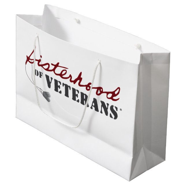 Sisters of Veterans Military Pride Design Large Gift Bag (Front Angled)