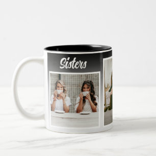 Sisters Photo Collage. The Best Kind of Therapy Two-Tone Coffee Mug
