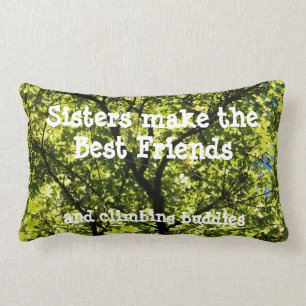 Sisters Quote Throw Pillow