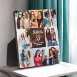 Sisters Script Gift For Friends Wood Photo Collage Plaque<br><div class="desc">The Sisters Script Gift for Friends Photo Collage Plaque is a beautiful way to celebrate your cherished friendship. Featuring a stylish script design with the words “Sisters, ” this plaque allows you to upload your favourite photos together, creating a personalised and heartfelt keepsake. Perfect for birthdays, holidays, or just because,...</div>