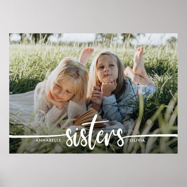 Sisters Script Modern Photo  Poster (Front)