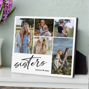 Sisters Script   Photo Collage Sisters Plaque