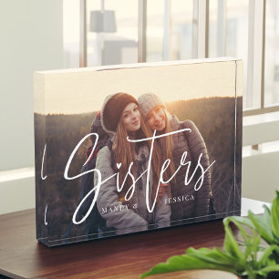 Sisters Script Typographic Overlay Family Memories Photo Block