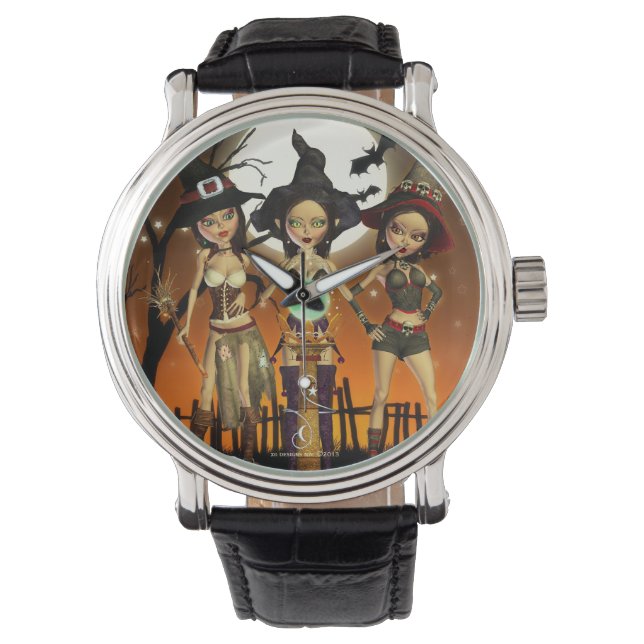Sisters Three Witch Art Wrist Watch (Front)