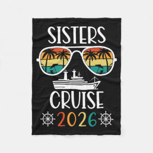 Sisters Trip 2026 Womens Weekend Cruise Vacation M Fleece Blanket
