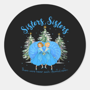 Sisters White Christmas Movie 1954 Xmas Snow Holid Classic Round Sticker