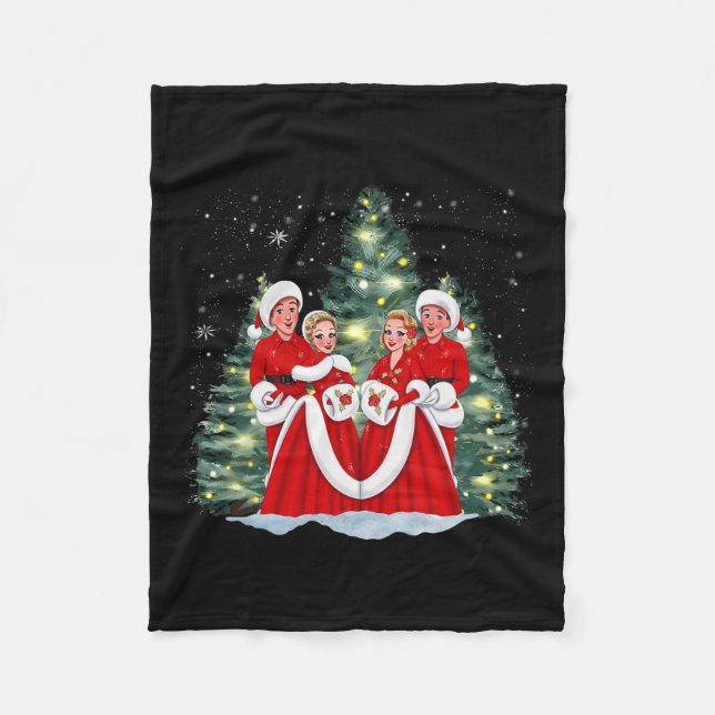 Sisters White Christmas Movie 1954 Xmas Snow Holid Fleece Blanket (Front)
