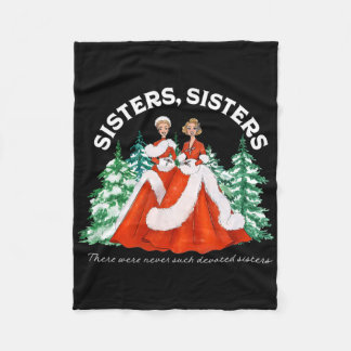 Sisters White Christmas Movie 1954 Xmas Snow Holid Fleece Blanket