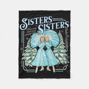 Sisters White Xmas Merry Christmas Snowflake Pajam Fleece Blanket